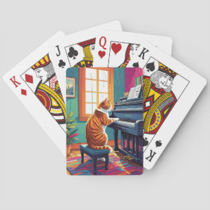 Jeu De Cartes Tabby Cat Jouer au piano