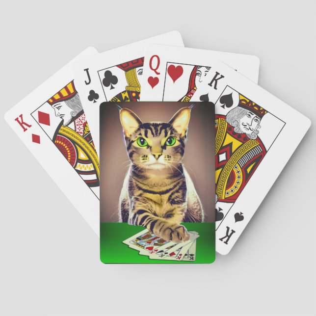 Jeu De Cartes Tabby Cat Jouer Poker (dos)