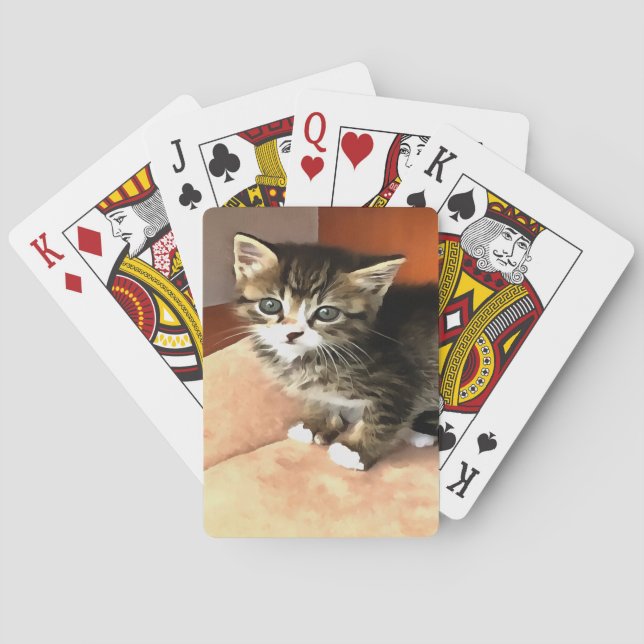 Jeu De Cartes Tabby Cat Kitten Portrait pour animaux (dos)