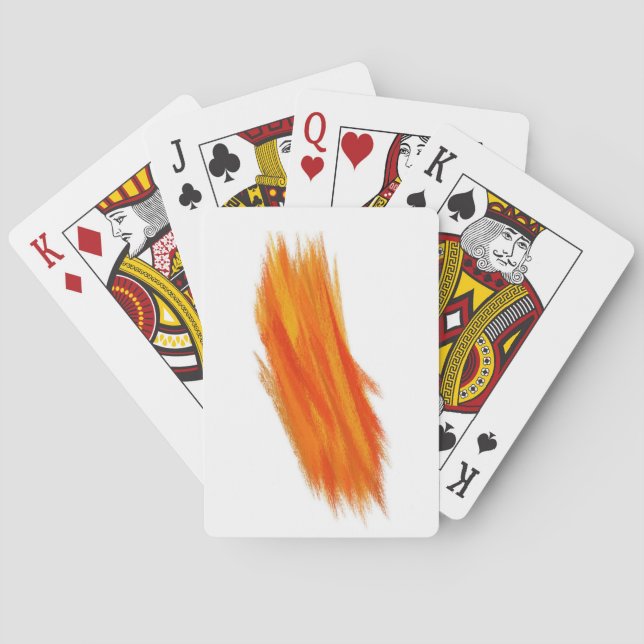 Jeu De Cartes Tableau Abstrait Orange Retro (dos)