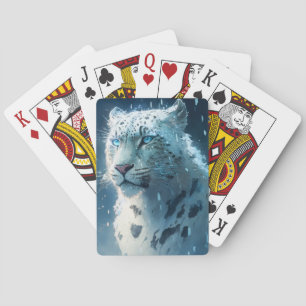 Jeu De Cartes Tableau animal léopard de neige Peinture d'art de 