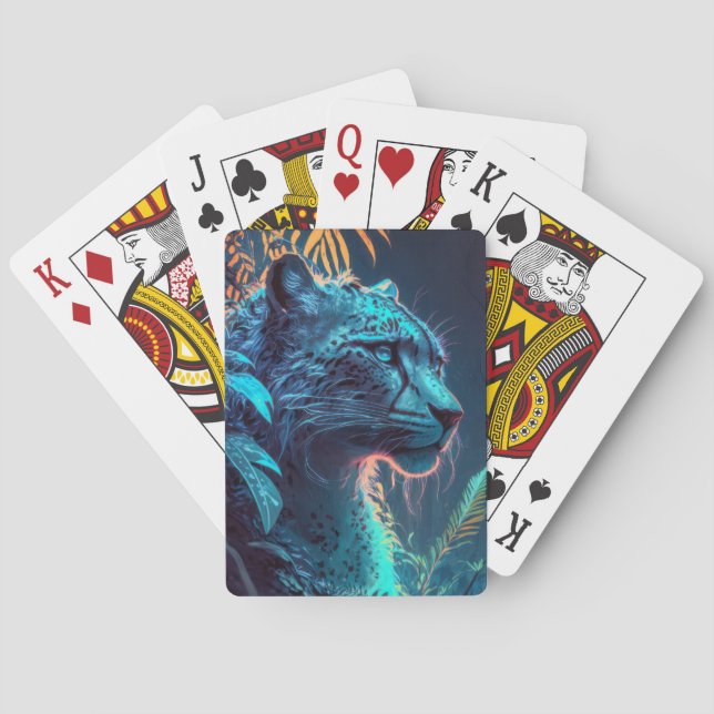 Jeu De Cartes Tableau animal léopard Faune à l'extérieur (dos)