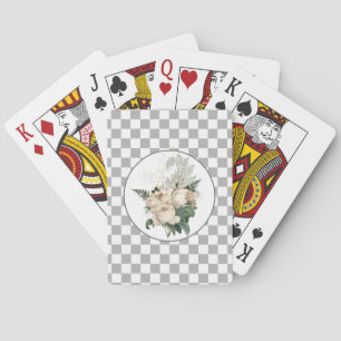 Jeu De Cartes Tableau de contrôle vintage des roses blanches