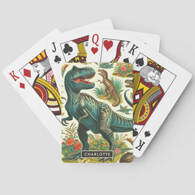 Jeu De Cartes Tableau Dinosaure vintage (dos)