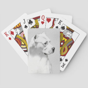 Jeu De Cartes Tableau Dogo Argentino - Art Chien original
