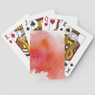 Jeu De Cartes Tache rouge, peint à la main abstrait d'aquarelle