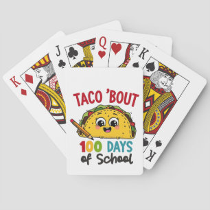 Jeu De Cartes Taco environ 100 jours d'école Funny Enseignants T