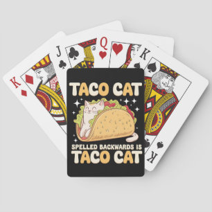 Jeu De Cartes Tacocat épelé à l'envers Taco Chat Mexicain