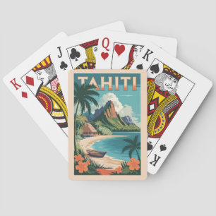 Jeu De Cartes Tahiti Polynésie Française Illustration Art Voyage