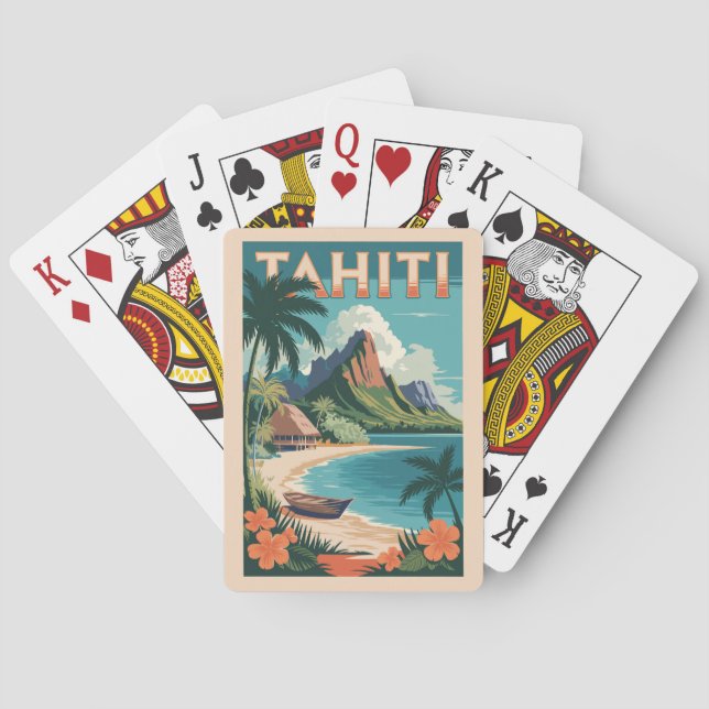Jeu De Cartes Tahiti Polynésie Française Illustration Art Voyage (dos)