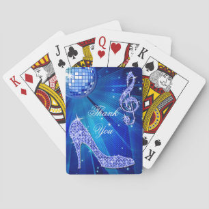 Jeu De Cartes Talons scintillants Boule disco bleue Anniversaire