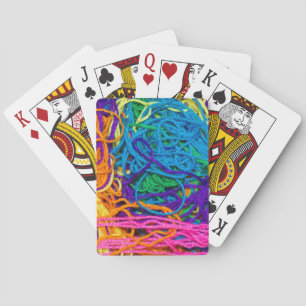 Jeu De Cartes Tangles de fils Crochet et photographie de Tricot