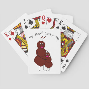 Jeu De Cartes Tante et nièce embrassant fourmi dessin animé mign