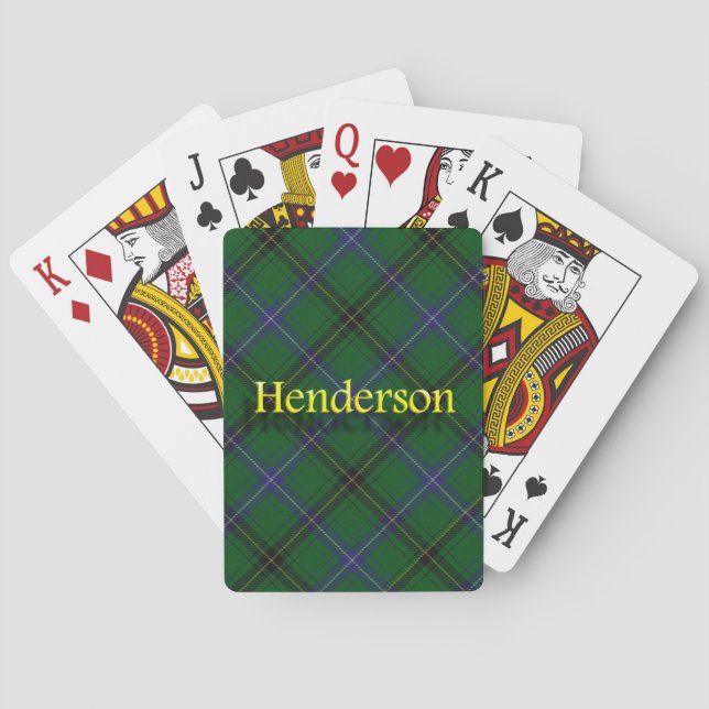Jeu De Cartes Tartan d'écossais de Henderson de clan (dos)