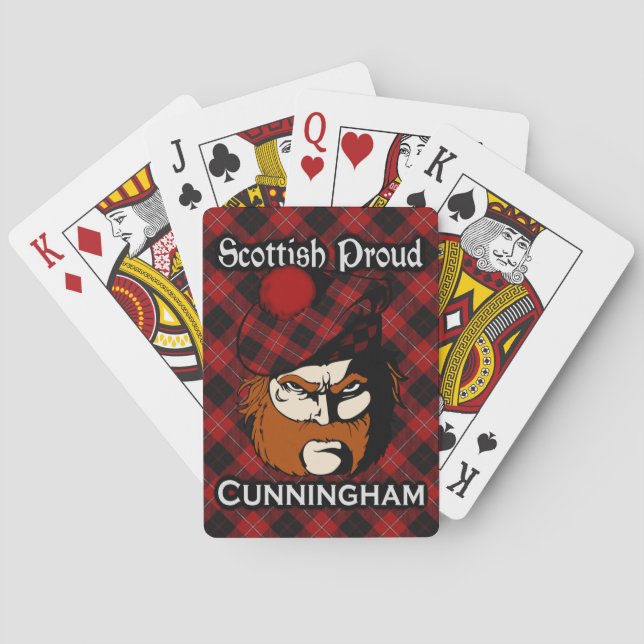 Jeu de cartes tartan du clan écossais Cunningham (dos)