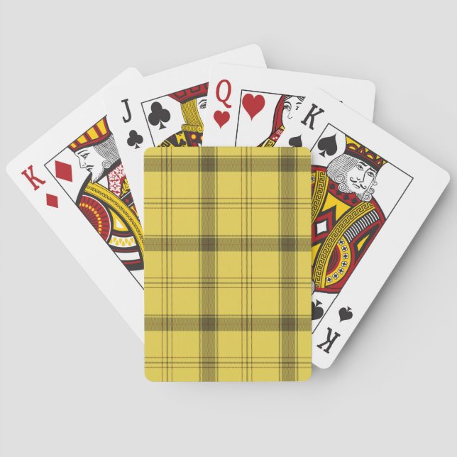 Jeu De Cartes Tartan jaune écossais (dos)