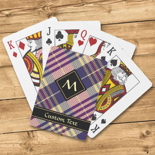 Jeu De Cartes Tartan mauve, or et bleu