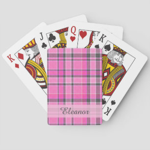 Jeu De Cartes Tartan rose gris