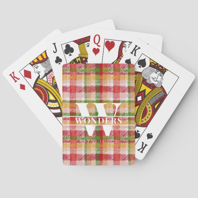 Jeu De Cartes Tartan Texturé Monogrammé (dos)