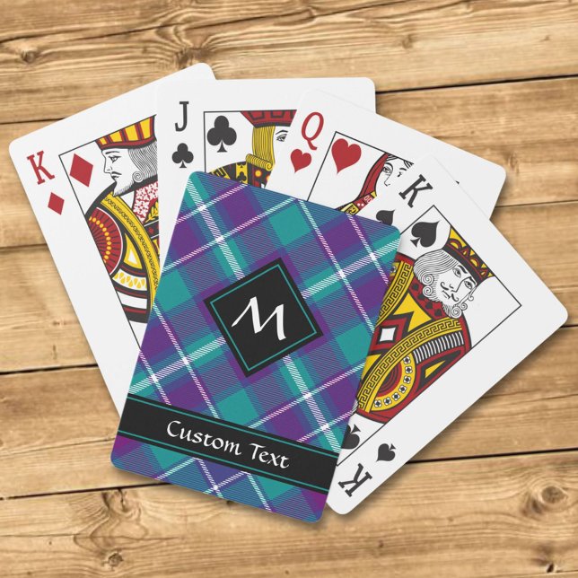 Jeu De Cartes Tartan vert de mer, violet et bleu (Créateur téléchargé)