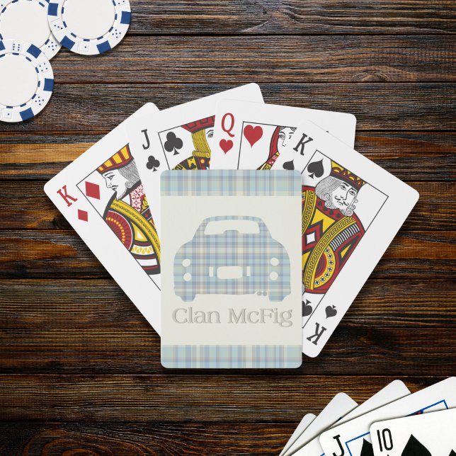 Jeu De Cartes Tartan Voiture Clan McFig Figarations Jouer Cartes (Fun pack of playing cards for the scottish figaro owner)