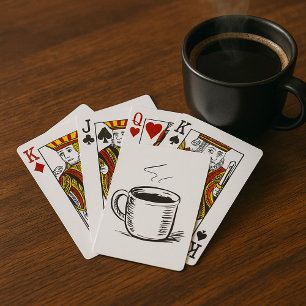 Jeu De Cartes Tasse à café dessinée à la main, croquis minimalis