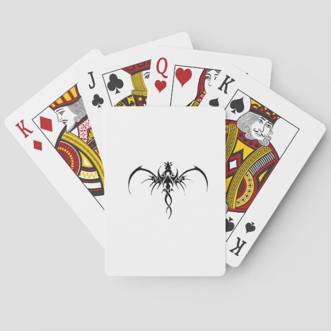 Jeu De Cartes tatouage de dragon noir (dos)