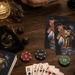 Jeu De Cartes Tatouage de femme dragon fantaisie gras