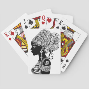 Jeu De Cartes Tatouage Tribal Portrait de Fille Africaine