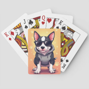 Jeu De Cartes Taureau terrier drôle Kawaii Chien