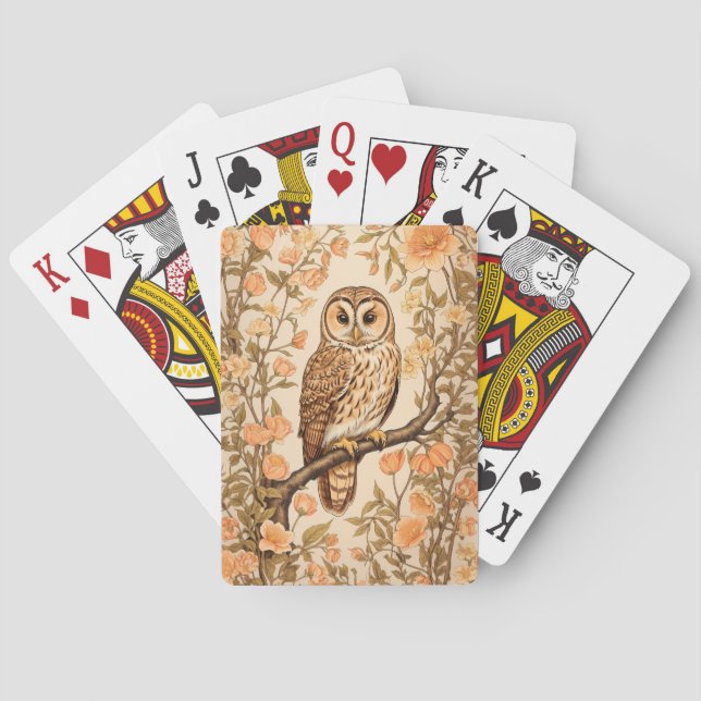 Jeu De Cartes Tawny Owl Peach Blossoms William Morris Inspiré (dos)
