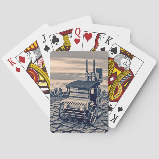 Jeu De Cartes Taxi Cab Rétro à Vapeur (dos)