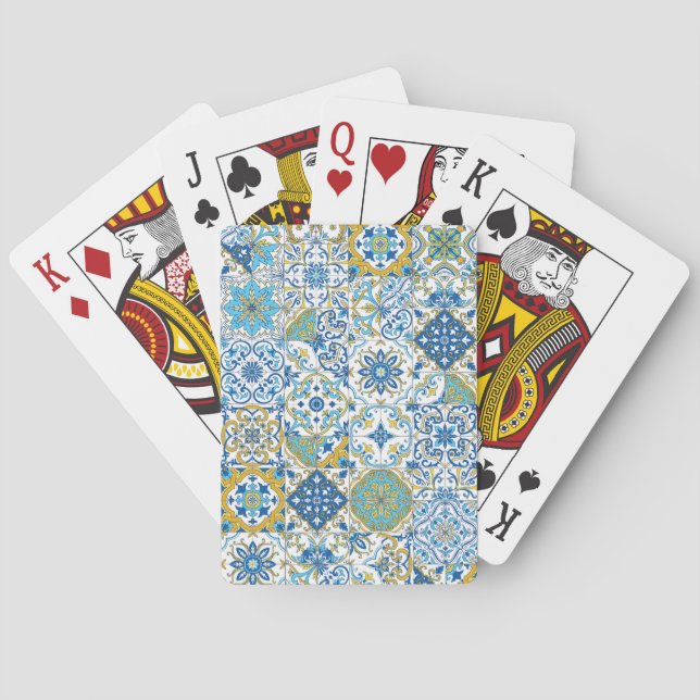 Jeu De Cartes Teintes méditerranéennes/ Azulejos (dos)