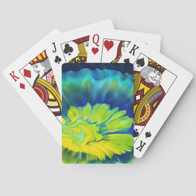 Jeu De Cartes Teinture à tarte bleu et jaune (dos)