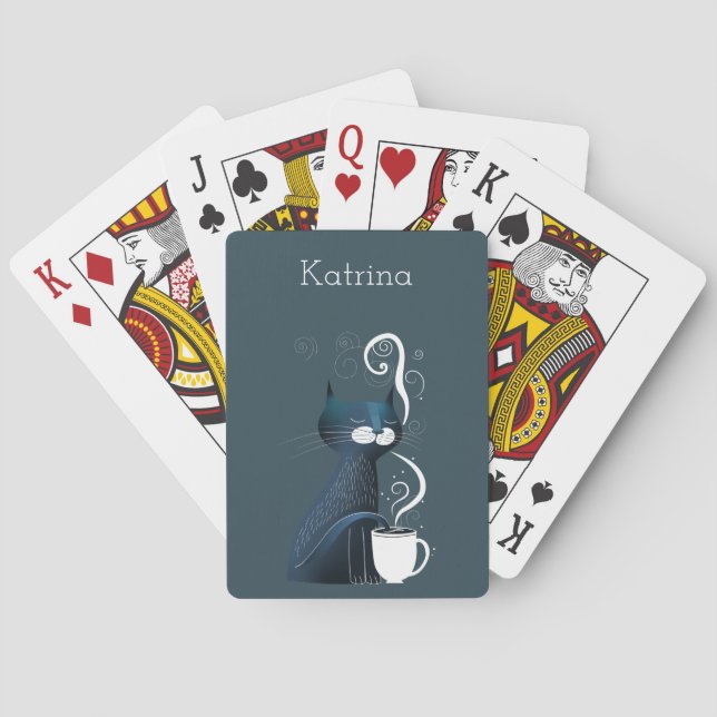 Jeu De Cartes Température du thé de test de chat avec nom de la  (dos)