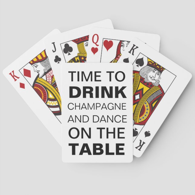 Jeu De Cartes Temps blanc pour boire du champagne et danser sur  (dos)