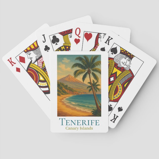 Jeu De Cartes Tenerife Îles Canaries Mont Teide Île espagnole (dos)
