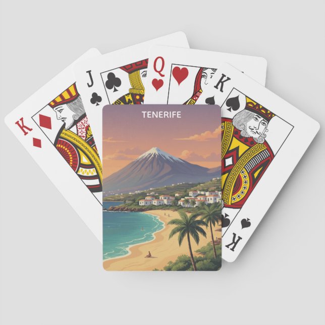 Jeu De Cartes Tenerife Mont Teide Île Canarie Voyage Rétro (dos)