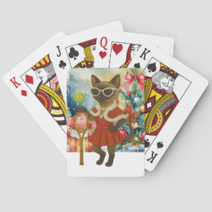 Jeu De Cartes Tennis Noël sur le thème des amoureux de chats sia