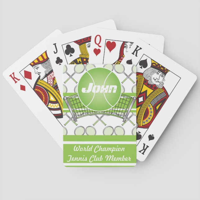 Jeu De Cartes Tennis personnalisé vert (dos)