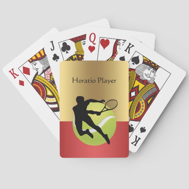 Jeu De Cartes Tennis Player Silhouette2 and Ball Personalize (dos)