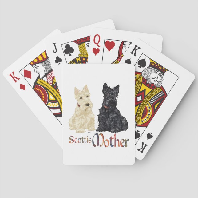 Jeu De Cartes Tériers écossais roux et noirs Mère (dos)