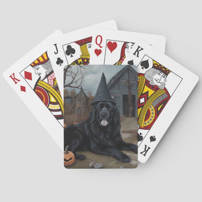 Jeu De Cartes Terre-Neuve Citrouille Halloween effroi (dos)