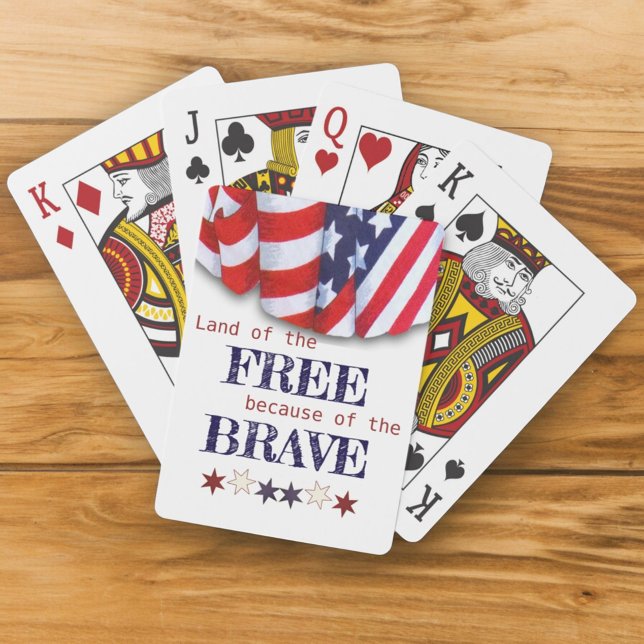 Jeu De Cartes Terre patriotique du Bunting libre (patriotic "Land of the Free because of the Brave" playing cards)