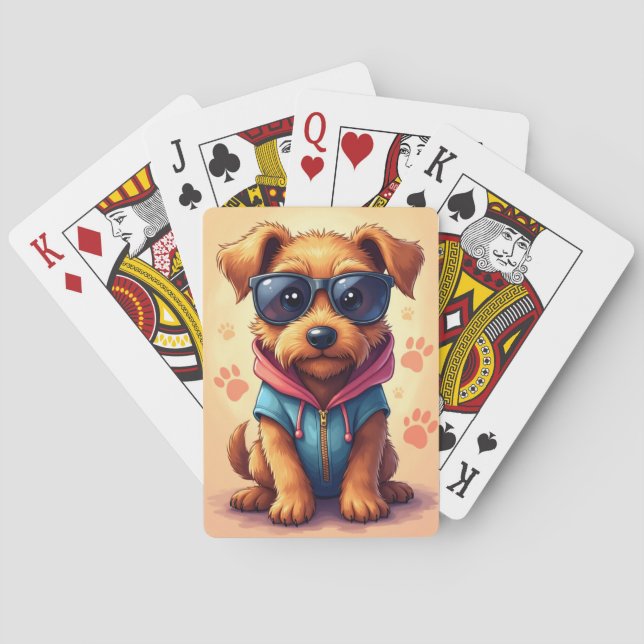 Jeu De Cartes Terrier Airedale mignon Kawaii Chien (dos)