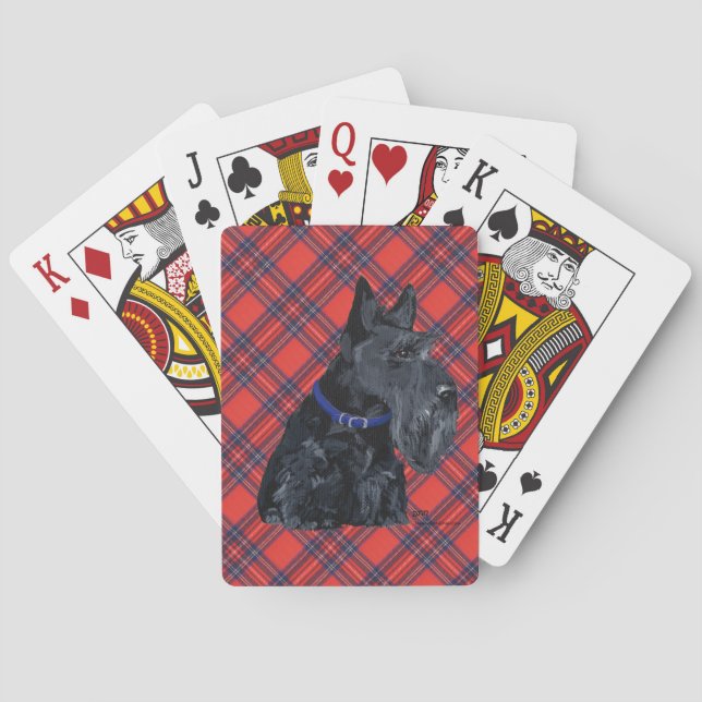 Jeu De Cartes Terrier écossais dans un collier bleu (dos)