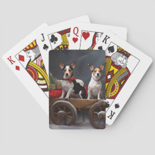 Jeu De Cartes Térrier Rat Snowy Traîneau Décor Noël de Noël