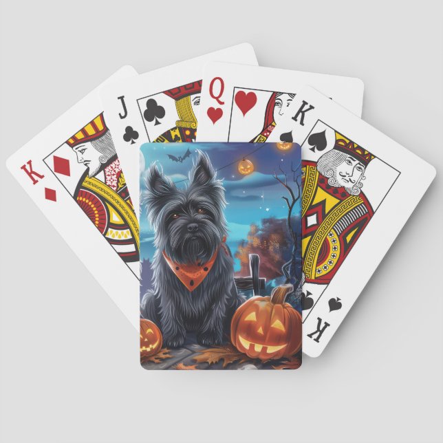Jeu De Cartes Terrier Skye Halloween Effrayant (dos)