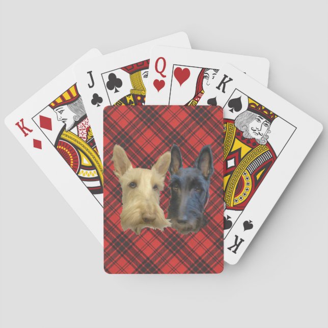 Jeu De Cartes Térriers écossais roux et noirs (dos)