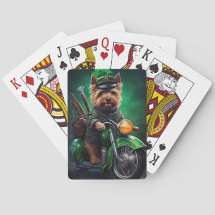 Jeu De Cartes Tervier australien conduisant un vélo pour la Sain